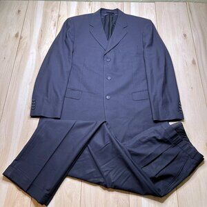 Vinatge 346 Brooks Brother Mens Blue Wool Sport Coat Suit Blazer Set Size 44R  P